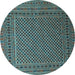 Round Persian Light Blue Traditional Rug, tr2511lblu