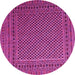 Round Machine Washable Persian Pink Traditional Rug, wshtr2511pnk