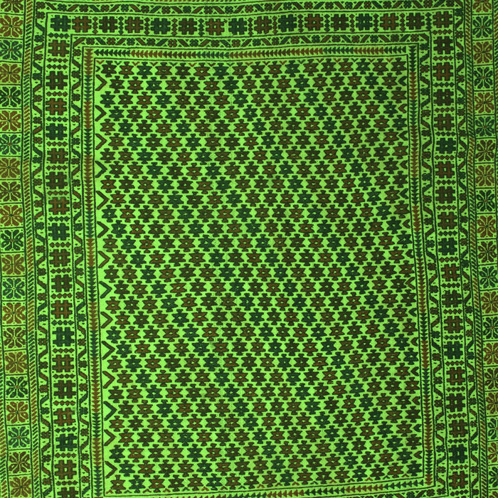 Serging Thickness of Machine Washable Persian Green Traditional Area Rugs, wshtr2511grn