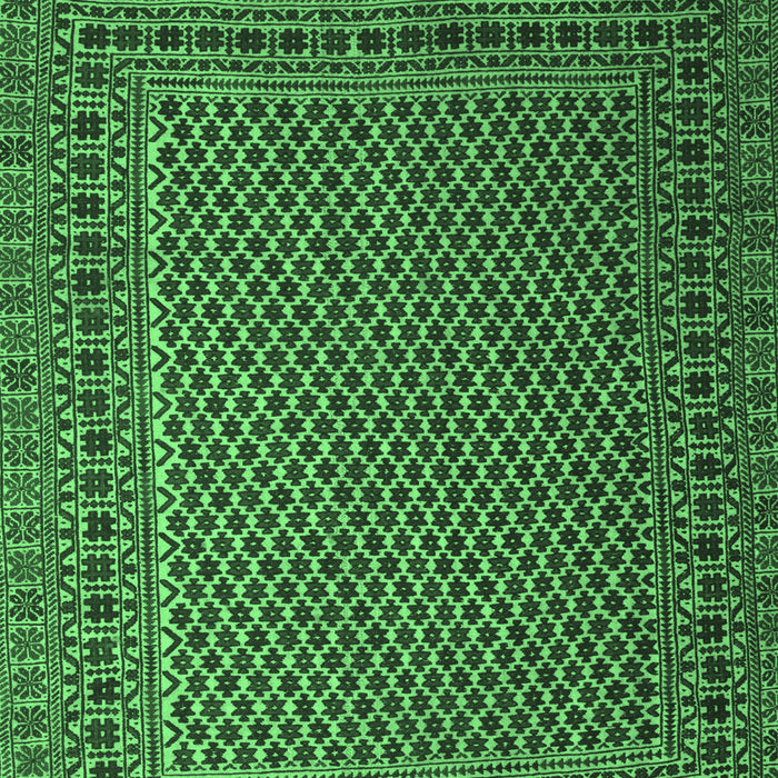 Machine Washable Persian Emerald Green Traditional Area Rugs, wshtr2511emgrn