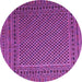 Round Machine Washable Persian Purple Traditional Area Rugs, wshtr2511pur