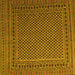 Square Machine Washable Persian Yellow Traditional Rug, wshtr2511yw