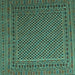 Square Persian Turquoise Traditional Rug, tr2511turq