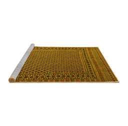 Sideview of Machine Washable Persian Yellow Traditional Rug, wshtr2511yw