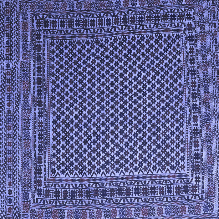 Square Machine Washable Persian Blue Traditional Rug, wshtr2511blu