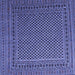 Square Machine Washable Persian Blue Traditional Rug, wshtr2511blu