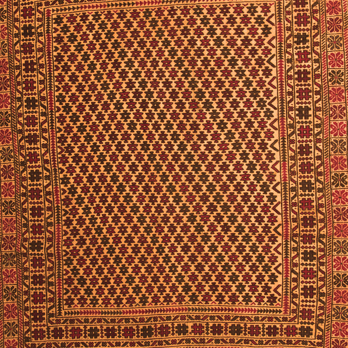 Serging Thickness of Machine Washable Persian Orange Traditional Area Rugs, wshtr2511org