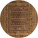 Round Persian Brown Traditional Rug, tr2512brn