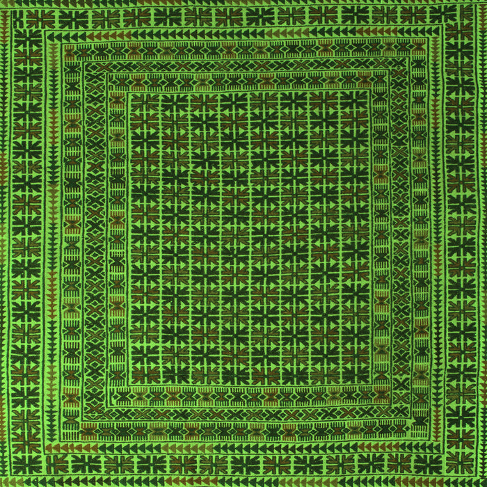 Serging Thickness of Machine Washable Persian Green Traditional Area Rugs, wshtr2512grn