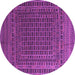 Round Machine Washable Persian Purple Traditional Area Rugs, wshtr2512pur