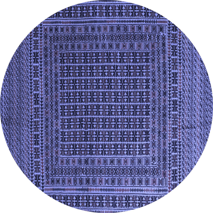 Round Persian Blue Traditional Rug, tr2512blu