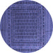 Round Persian Blue Traditional Rug, tr2512blu