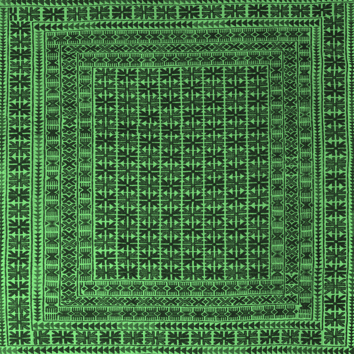 Machine Washable Persian Emerald Green Traditional Area Rugs, wshtr2512emgrn