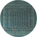 Round Persian Light Blue Traditional Rug, tr2512lblu