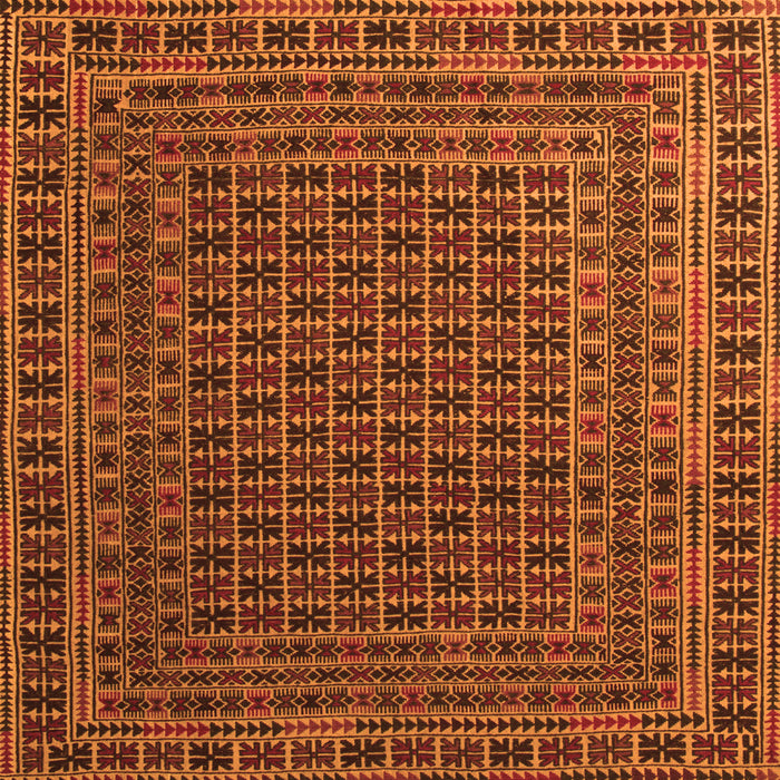 Serging Thickness of Machine Washable Persian Orange Traditional Area Rugs, wshtr2512org