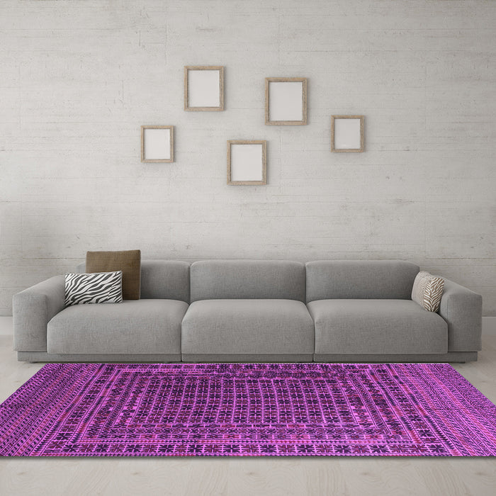 Machine Washable Persian Purple Traditional Area Rugs in a Living Room, wshtr2512pur