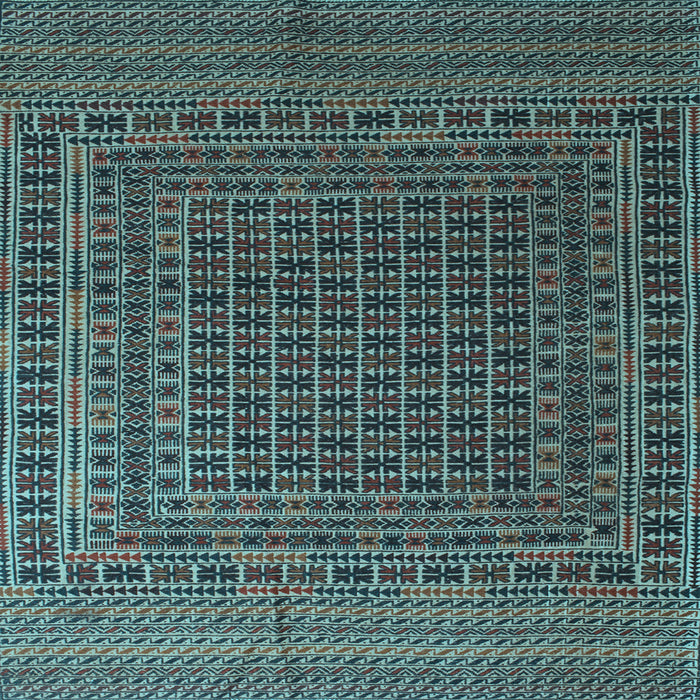 Square Machine Washable Persian Light Blue Traditional Rug, wshtr2512lblu