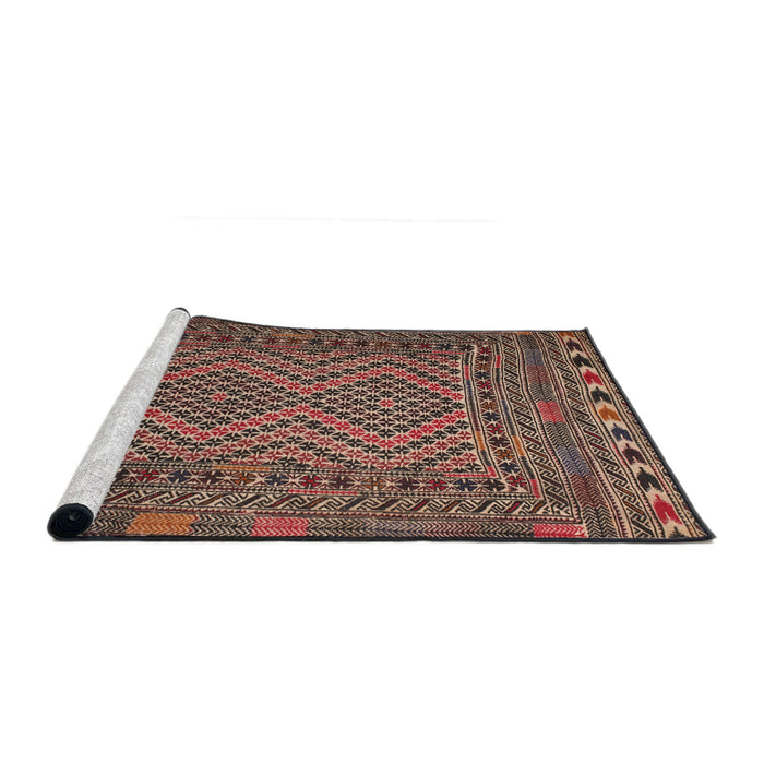 Sideview of Machine Washable Traditional Light Copper Gold Rug, wshtr2513
