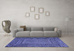 Machine Washable Persian Blue Traditional Rug in a Living Room, wshtr2513blu