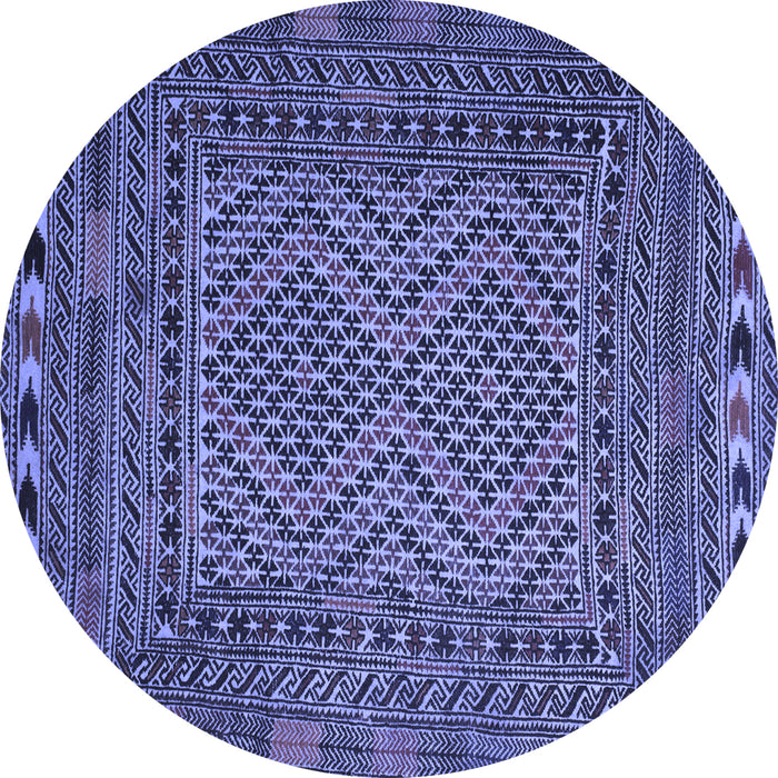 Round Persian Blue Traditional Rug, tr2513blu