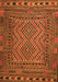 Serging Thickness of Machine Washable Persian Orange Traditional Area Rugs, wshtr2513org