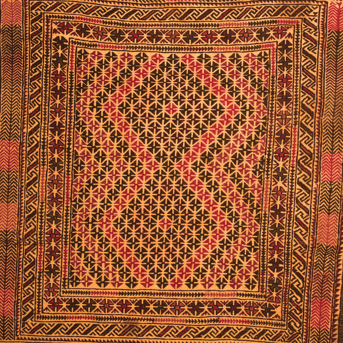 Serging Thickness of Machine Washable Persian Orange Traditional Area Rugs, wshtr2513org