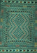 Machine Washable Persian Turquoise Traditional Area Rugs, wshtr2513turq