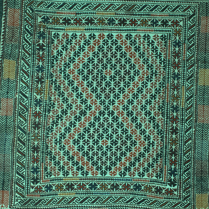 Machine Washable Persian Turquoise Traditional Area Rugs, wshtr2513turq