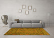 Machine Washable Persian Yellow Traditional Rug in a Living Room, wshtr2513yw