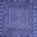 Square Machine Washable Persian Blue Traditional Rug, wshtr2513blu