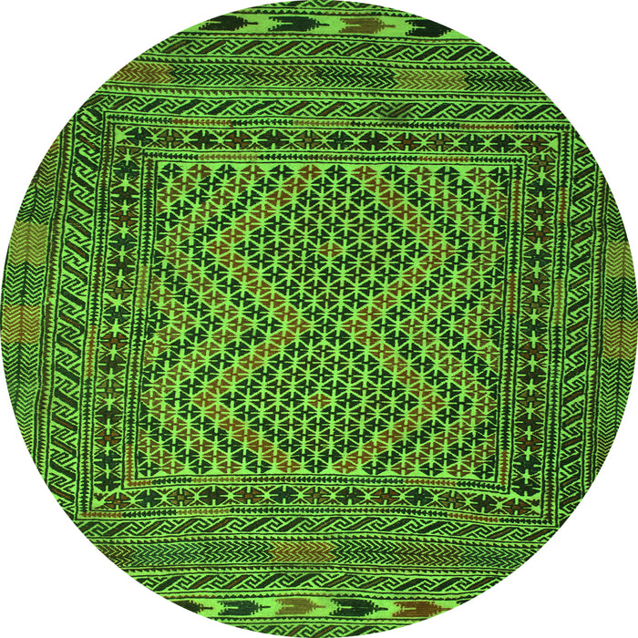 Square Persian Green Traditional Rug, tr2513grn