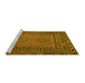 Sideview of Machine Washable Persian Yellow Traditional Rug, wshtr2513yw