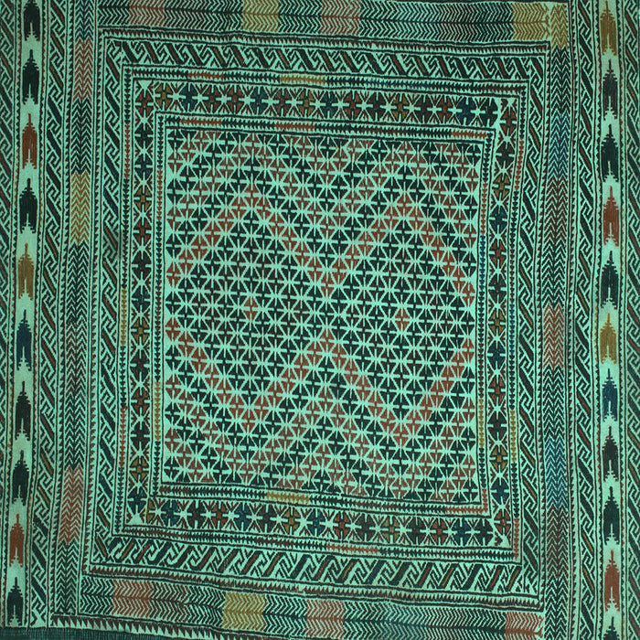 Square Persian Turquoise Traditional Rug, tr2513turq