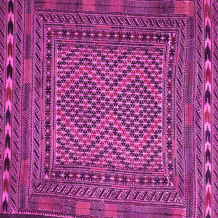 Square Machine Washable Persian Pink Traditional Rug, wshtr2513pnk