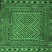 Square Machine Washable Persian Emerald Green Traditional Area Rugs, wshtr2513emgrn