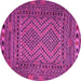 Round Persian Pink Traditional Rug, tr2513pnk