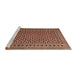 Sideview of Machine Washable Traditional Saffron Red Rug, wshtr2514