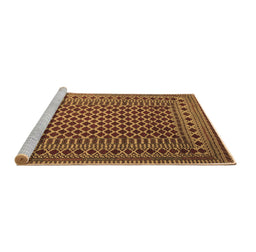 Sideview of Machine Washable Southwestern Brown Country Rug, wshtr2514brn