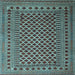 Square Southwestern Light Blue Country Rug, tr2514lblu