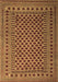 Machine Washable Southwestern Brown Country Rug, wshtr2514brn