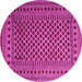 Round Machine Washable Southwestern Pink Country Rug, wshtr2514pnk