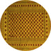 Round Southwestern Yellow Country Rug, tr2514yw