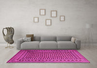 Machine Washable Southwestern Pink Country Rug, wshtr2514pnk