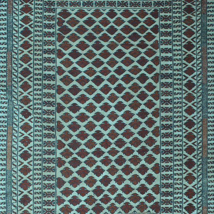 Machine Washable Southwestern Light Blue Country Rug, wshtr2514lblu