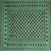Square Southwestern Turquoise Country Rug, tr2514turq