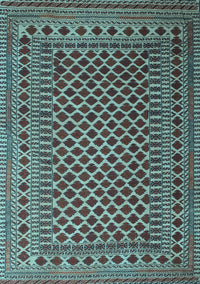 Southwestern Light Blue Country Rug, tr2514lblu