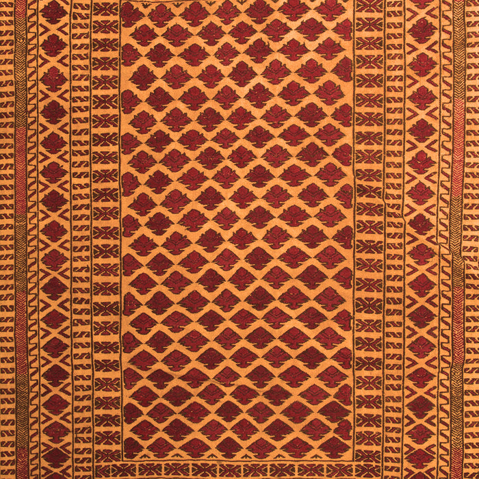 Serging Thickness of Machine Washable Southwestern Orange Country Area Rugs, wshtr2514org