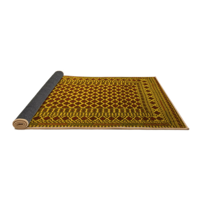 Sideview of Southwestern Yellow Country Rug, tr2514yw