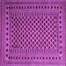 Square Machine Washable Southwestern Purple Country Area Rugs, wshtr2514pur