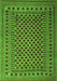 Serging Thickness of Machine Washable Southwestern Green Country Area Rugs, wshtr2514grn